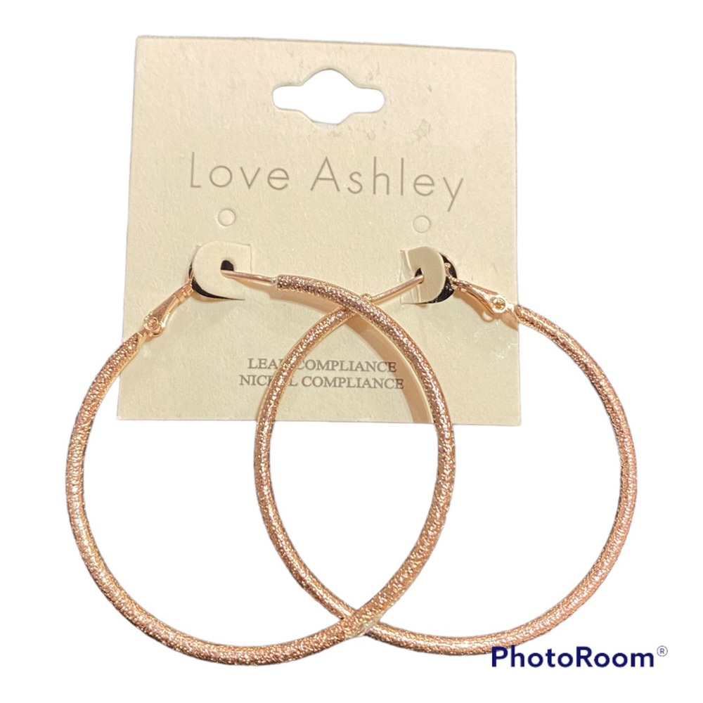 Rose gold-tone hoop earrings